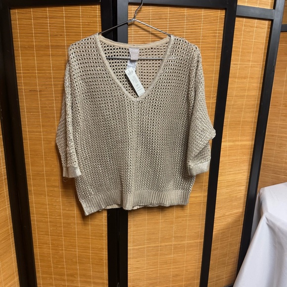 V-Neck Open-Stitch Pullover Sweater - Picture 4 of 8